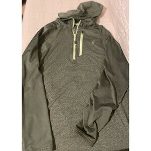 Aspen Mens Performance Athletic 1/4 Zip Pullover Hoodie Size Medium Green MINT!